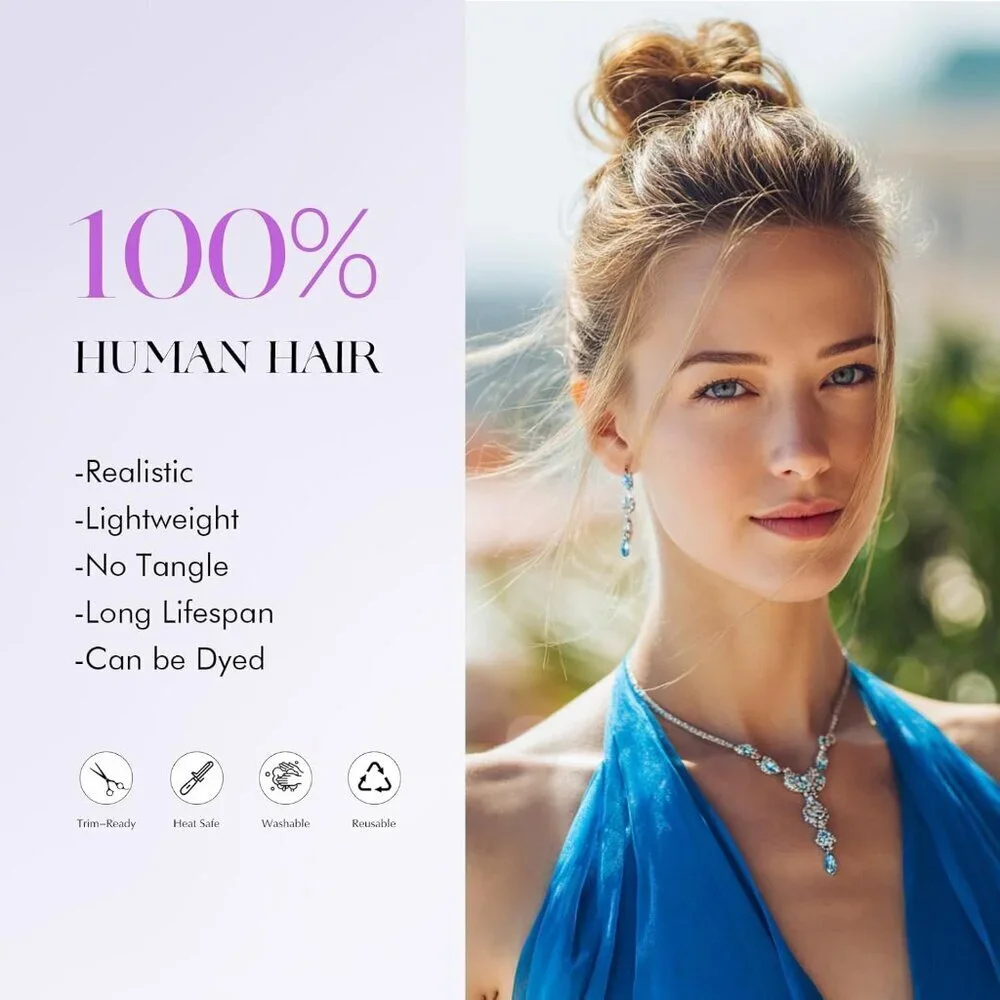 Human Hair Bun Stretchy Fluffy Donut Updo Elegant Chignon for Women
